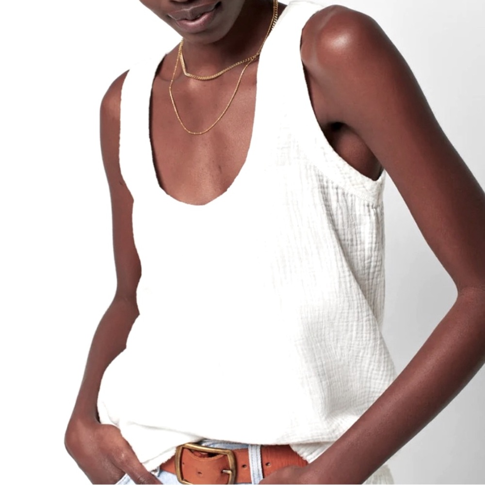 Faherty white gauze tank Size XS